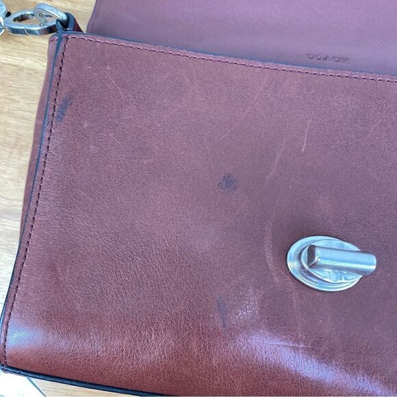 Coach Python Embossed Crosstown Crossbody Bag Brown - Picture 9 of 13